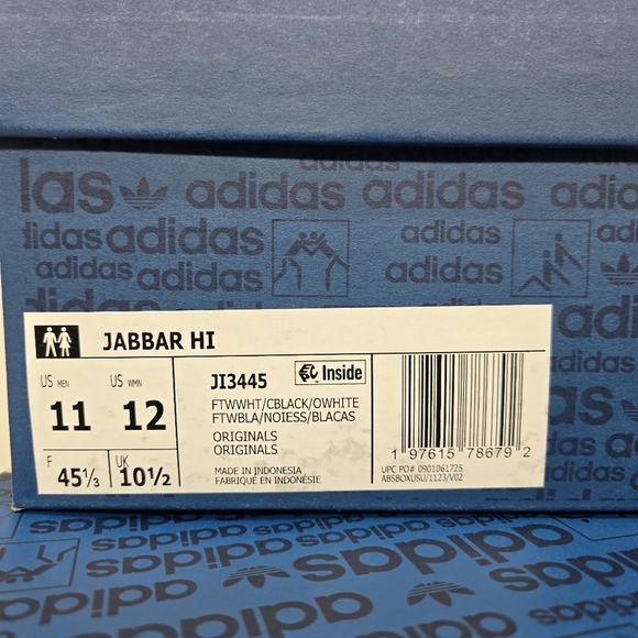 New Adidas Jabbar High \'White Black\' Men\'s Basketball Sneaker Shoes Size 11